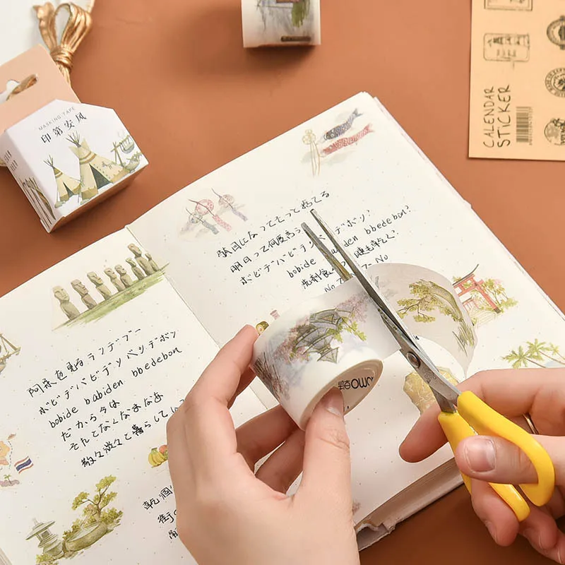 Бумажная лента Washi в коробке серия пять царств