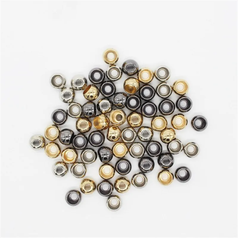 DoreenBeads 3 цвета амулеты из сплава металла и цинка Круглый покрытие конец шнура для