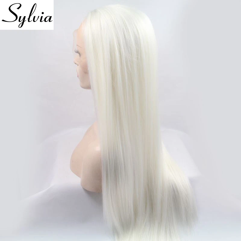 Шелковистые прямые синтетические кружевные передние парики silvia длинные