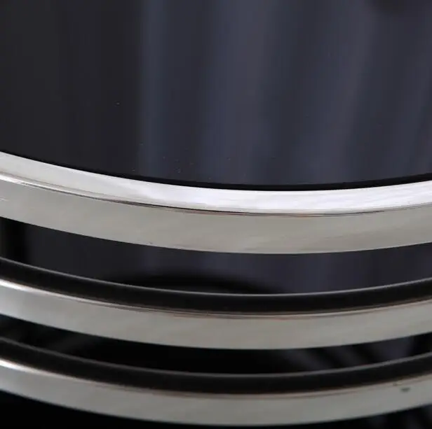 Журнальный столик из нержавеющей стали маленький двойной круглый стеклянный