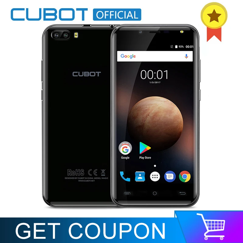 Оригинал Cubot Magic изогнутые Дисплей MT6737 4 ядра сзади двойной камеры смартфона Android 7