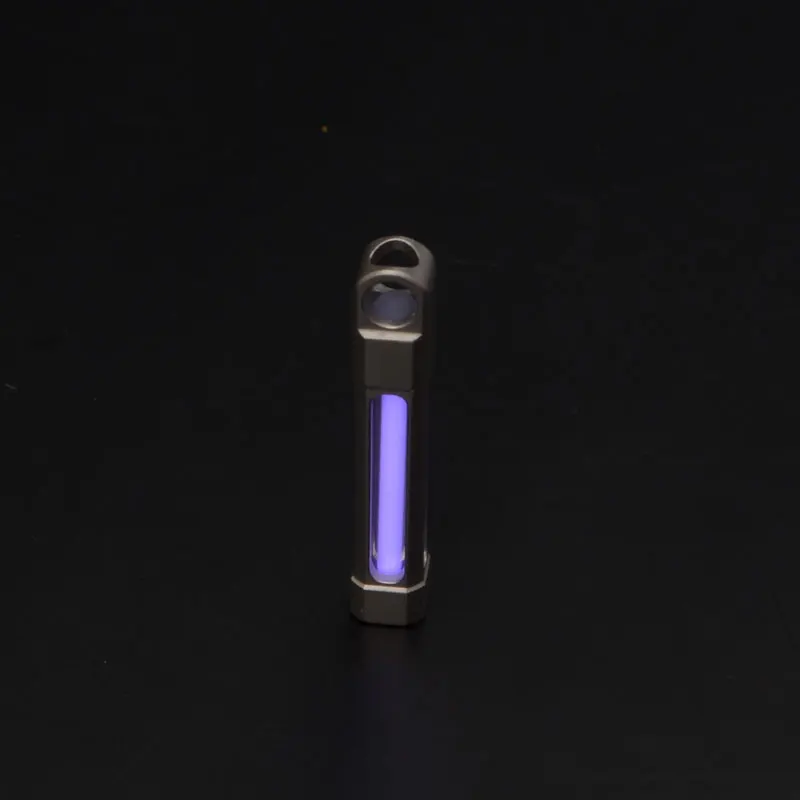 Purple Самосветящийся 25 лет в сфере производства titanium сплав Тритий газовая лампа кольцо для ключей спасательные аварийный светильник для подарка тритиевая лампа - Цвет: Purple