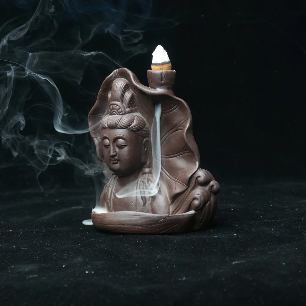 20 шт. без ладана Гуаньинь керамический обратный поток благовония горелка статуя