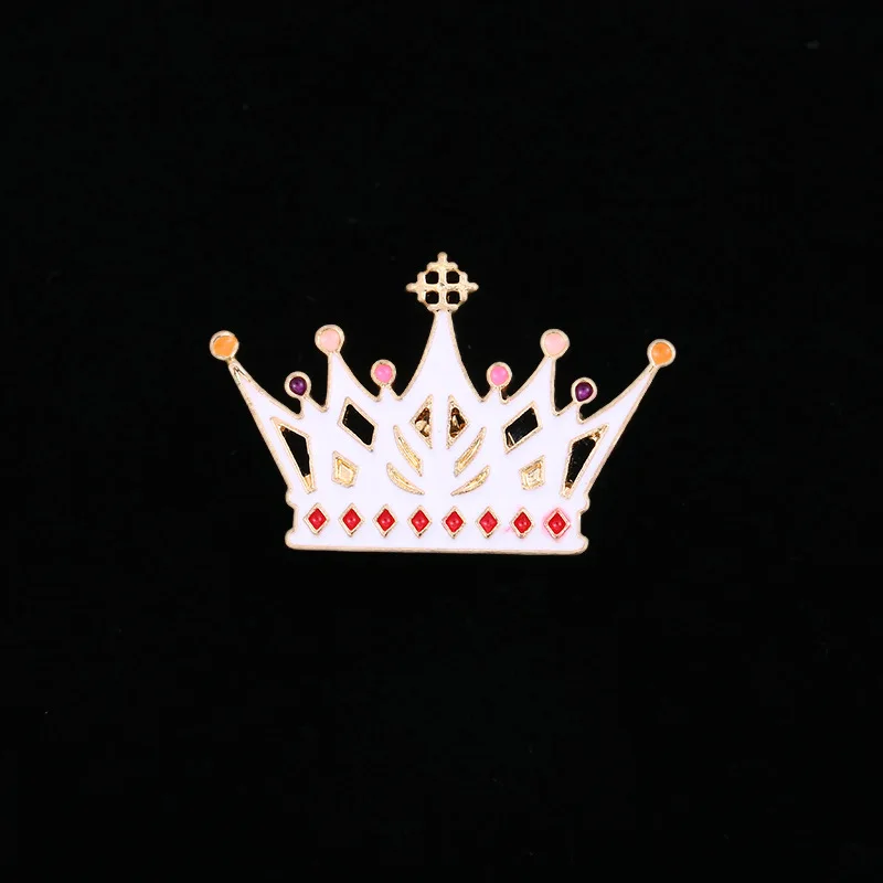 Модные броши в виде короны для женщин и мужчин брошь форме сердца эмалированная