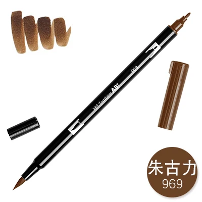 1 шт. TOMBOW AB-T Япония 96 цветов двойная головка художественная кисть ручка маркер Профессиональный водный маркер ручка для рисования - Цвет: 969