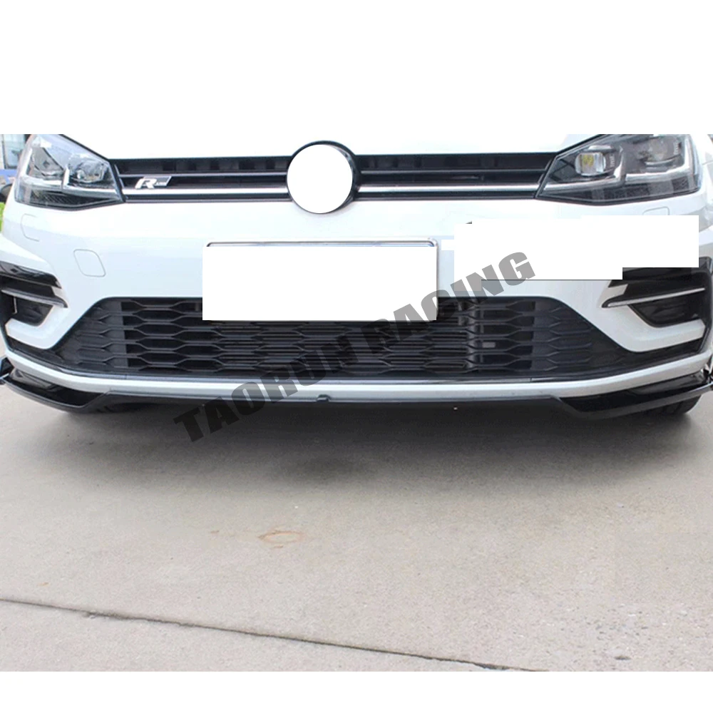 Черный спойлер для переднего бампера из АБС-пластика Golf 7 5 MK7.5 GT-I &amp R R-LINE 2018 up (не