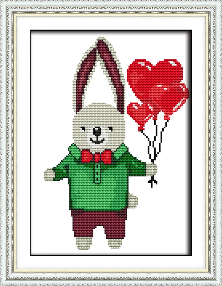 

Mr. Rabbit cross stitch kit aida 14ct 11ct count printed canvas stitches embroidery DIY handmade needlework