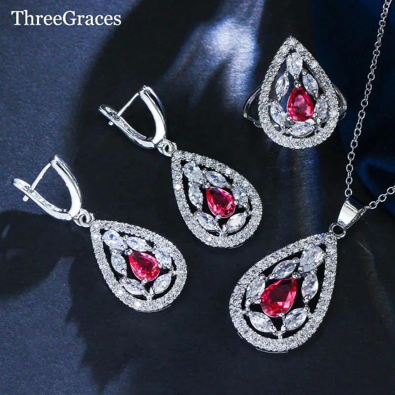 Набор украшений для женщин ThreeGraces 6 цветов высокое качество серебристый цвет