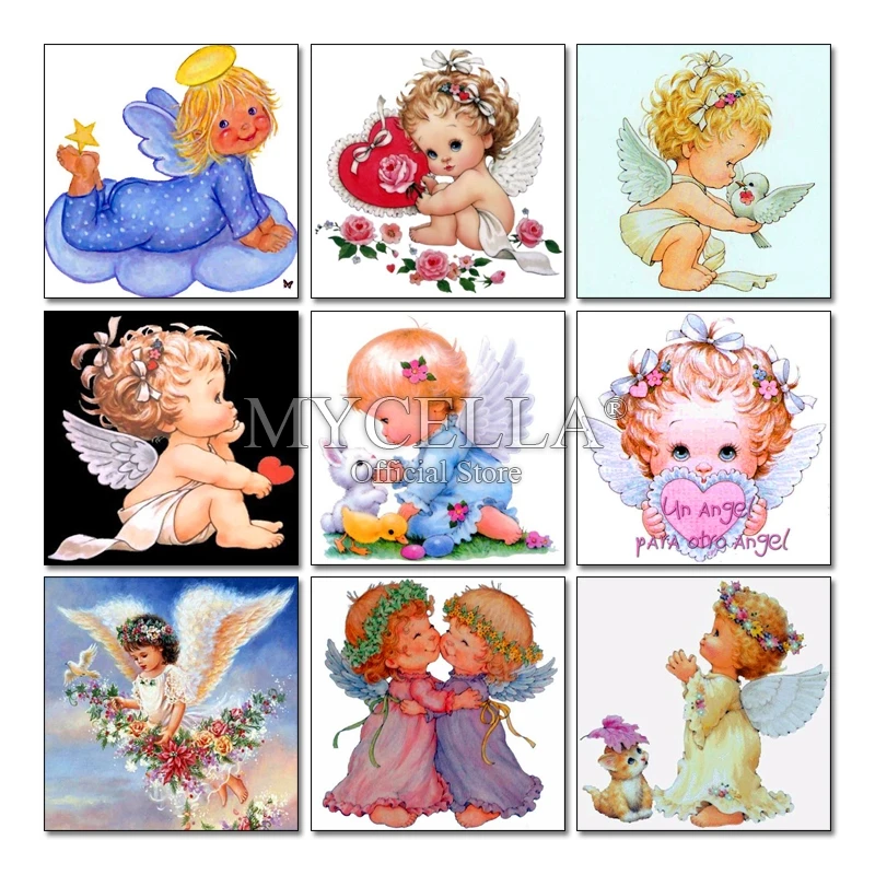 

Angel 5d Diy Diamond Embroidery Lovely Baby Diamond Painting Mosaic Full Drill Rhinestone Cross Stitch Gifts Arts Home Decor
