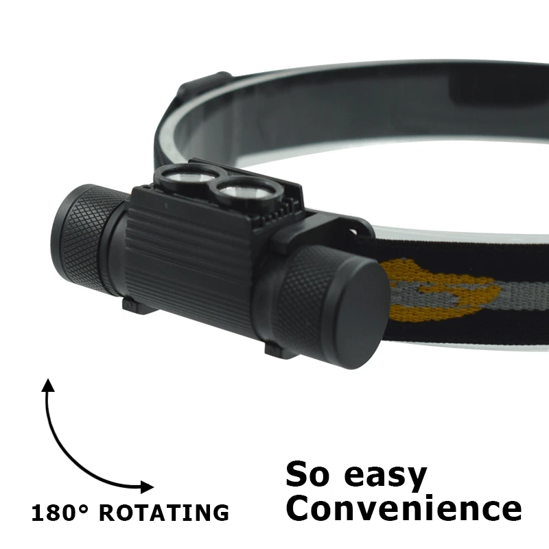 Двойной светодиодный XML L2 фары USB фонарик на голову лоб съемный Фонарь налобный