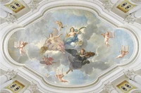 europe style angel ceiling frescoes ceiling murals wallpaper papel parede mural wallpaper 3d wall murals wallpaper