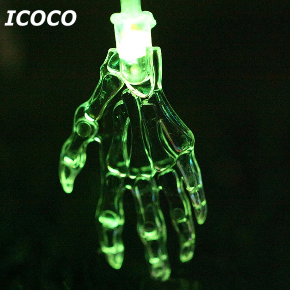 ICOCO 3. 9 футов Хэллоуин скелет ручная светодиодная гирлянда для дома сад вечеринка