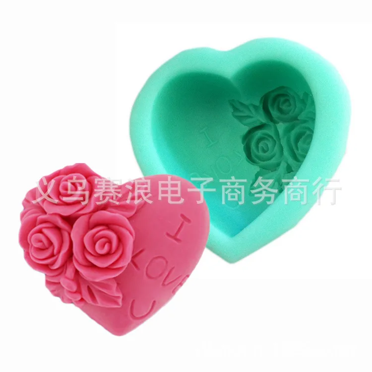 Я люблю тебя розы обожаю кожу помадка для выпечки тортов своими руками|soap mold|pudding