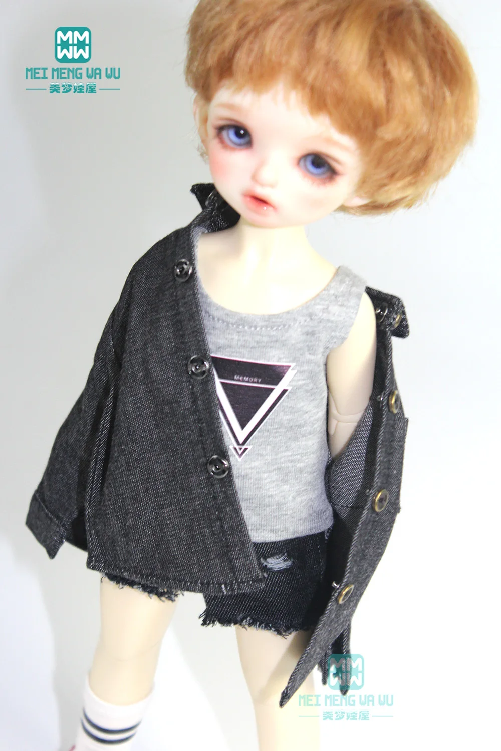 BJD accessories for 27cm-30cm 1/6 BJD YOSD doll clothes fashion Printed shirt Vest, shorts