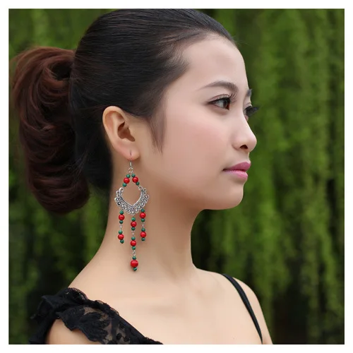 Серьги Подвески ручной работы с бусинами в богемном стиле новые оригинальные