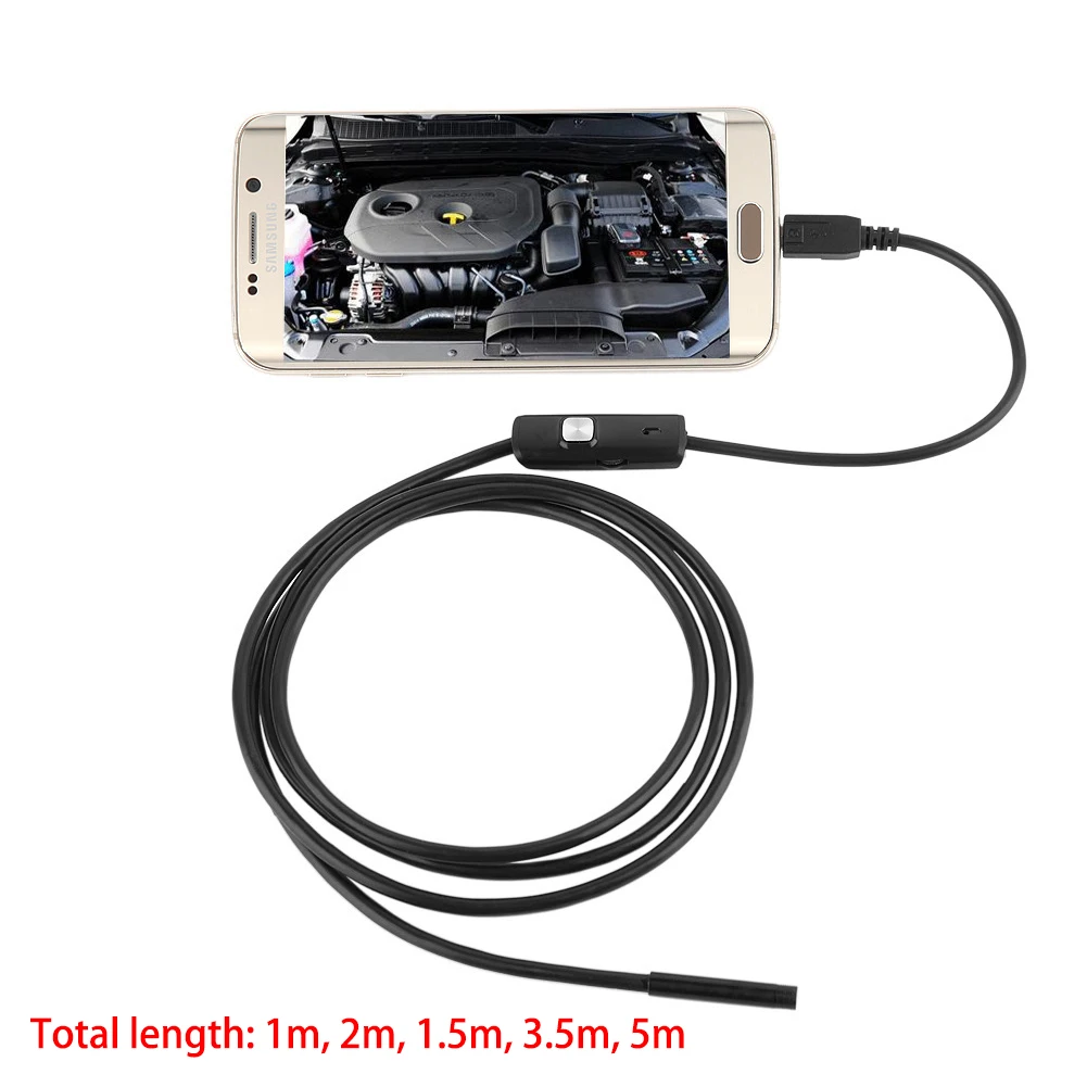 2 м Micro USB Android эндоскоп камера 7 мм змеиная Инспекционная водонепроницаемый OTG