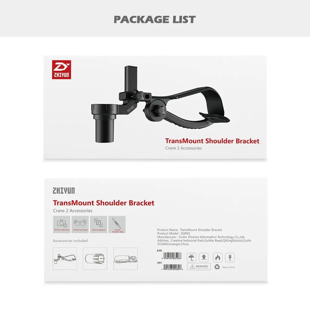 Zhiyun кран 2 плеча Поддержка кронштейн Hands Free гибкий плечевой ремень трансмаунт