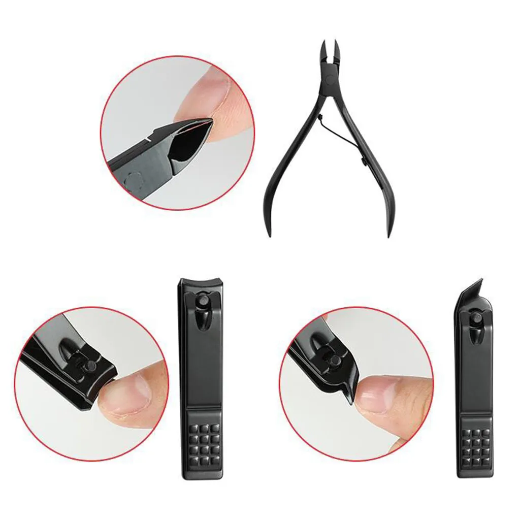 Nail Art Kits 18 Pcs Stainless Steel Personal Manicure Set Pedicure Travel Grooming Kit manicure set professional nail clipper