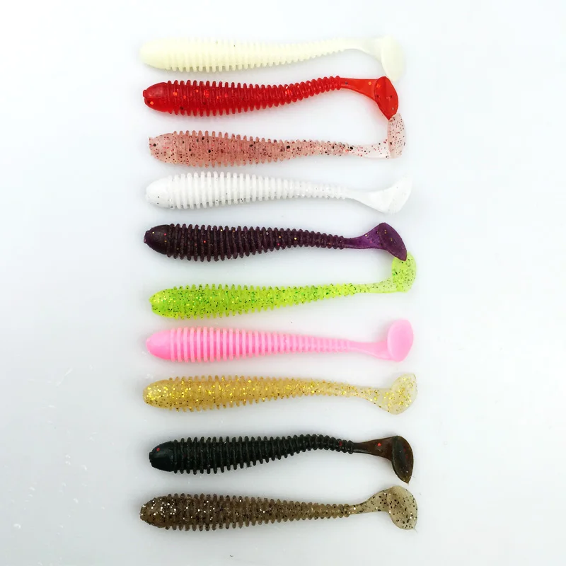 Fishing lure soft with salt smell 6pcs 2.3g/7.5cm vivid Worm Swimbait Soft Lure Bait Artificial 150 | Спорт и развлечения