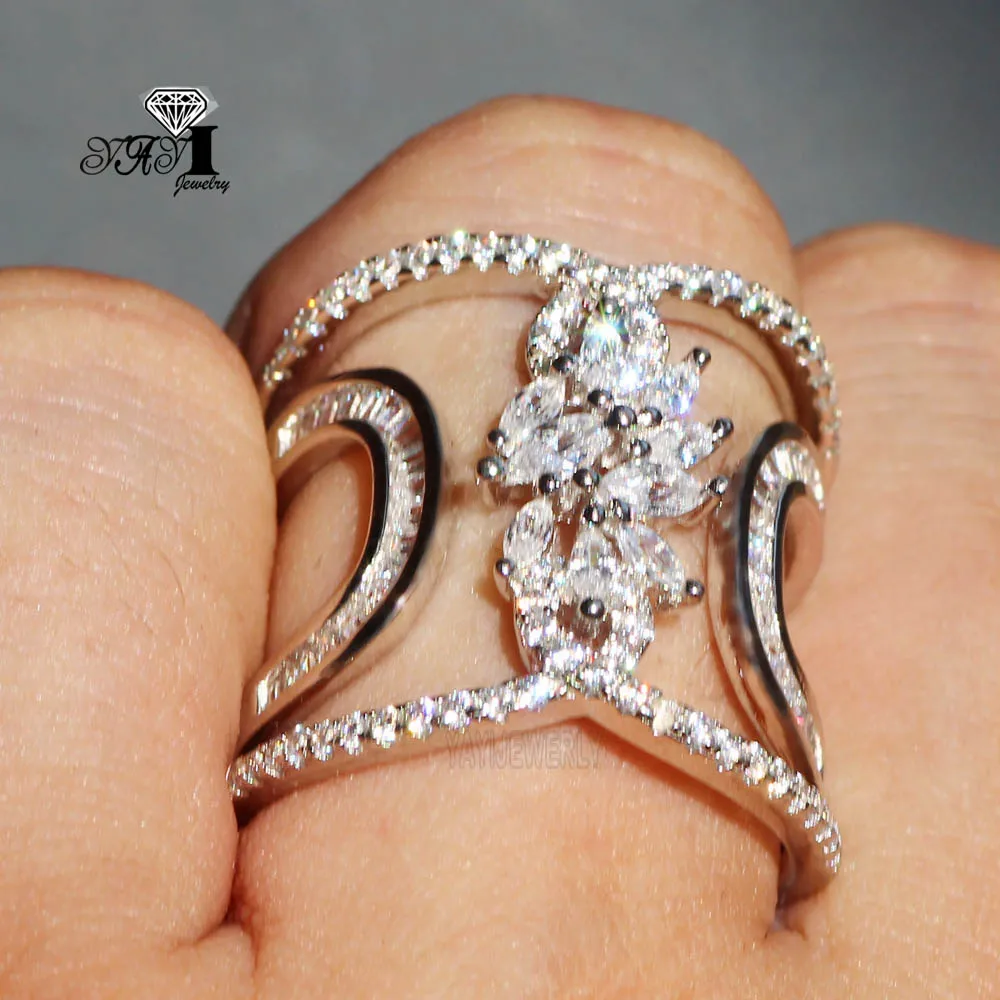 Ювелирные изделия YaYI огранка Принцесса 5.6CT серебро белый циркон Цвет обручальные