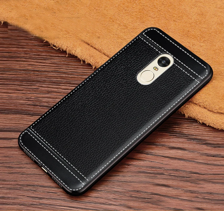 Матовые мягкие чехлы с кожаной текстурой для Xiaomi Redmi Note 4X 3 ГБ 32 Встроенный чехол