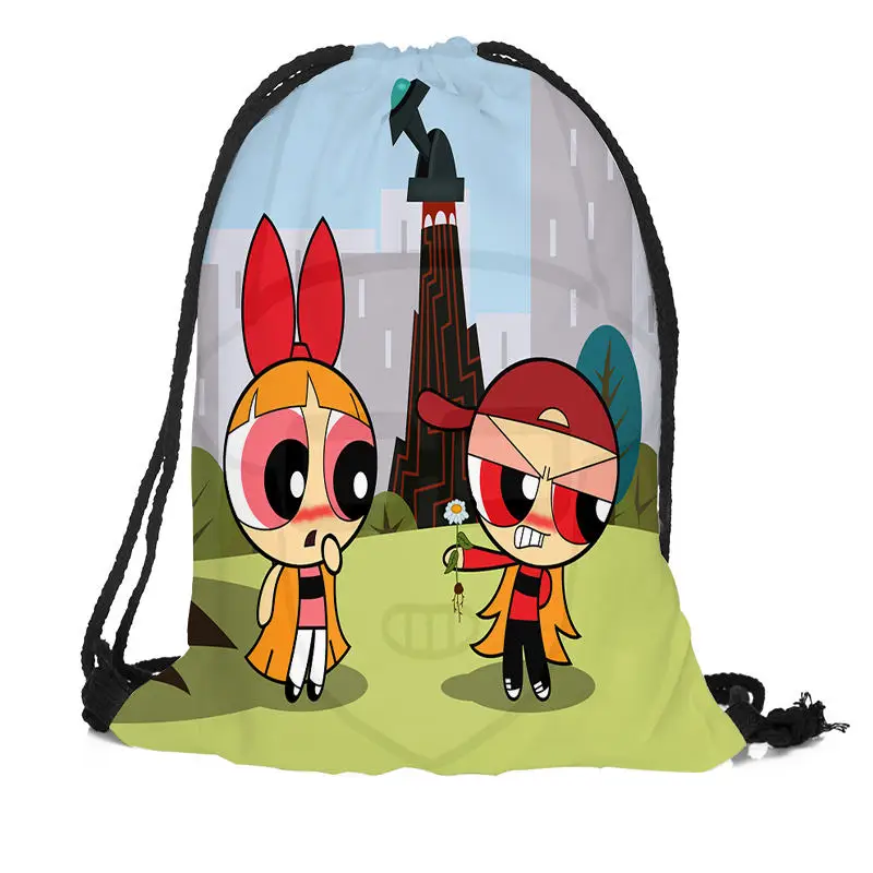 На заказ Powerpuff рюкзак с рисунком для девочек шелковая мягкая сумка большая Sapacity больше размеров на заказ - Цвет: 9