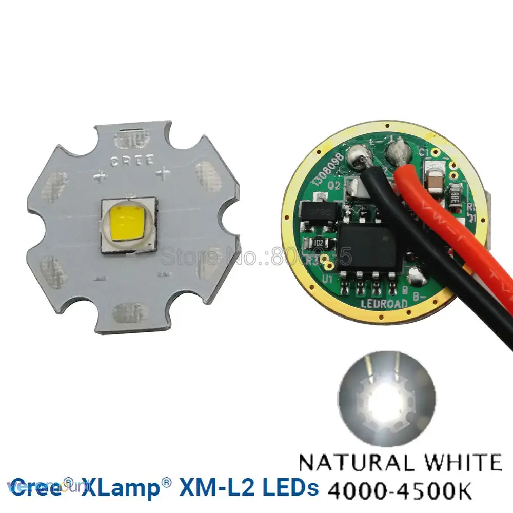 Cree XML2 XM-L2 T6 10 Вт Высокая мощность светодиодный излучатель холодный белый нейтральный белый теплый белый 16 мм 20 мм белый PCB+ DC3.7V 2A Диммируемый драйвер - Испускаемый цвет: Neutral White 20mm