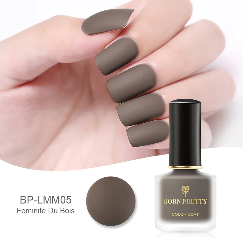 BPLMM05 BORN PRETTY матовый лак для ногтей 6 мл Быстросохнущий черный лак для ногтей DIY маникюрный лак - Цвет: BPLMM05