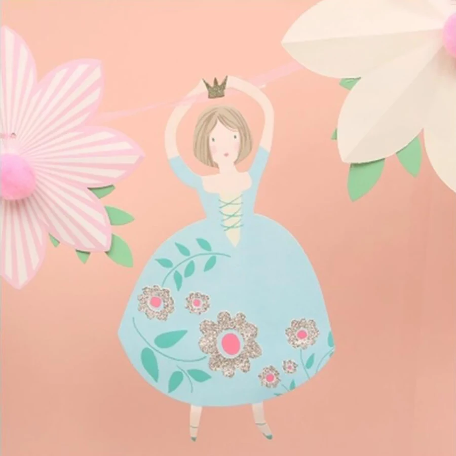 Балетная Девочка День рождения тематический флаг с днем баннер принцесса день