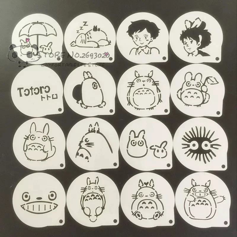 16 шт./компл. пластиковый мультяшный Тоторо распылительная форма печенье