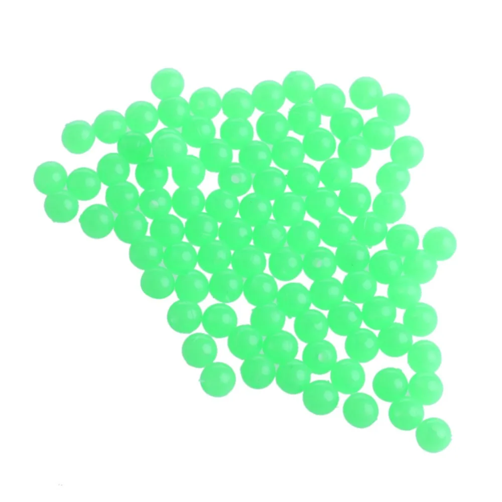100 шт 5 мм Пластик круглый Светящиеся в темноте снаряжение рыболовное бусины