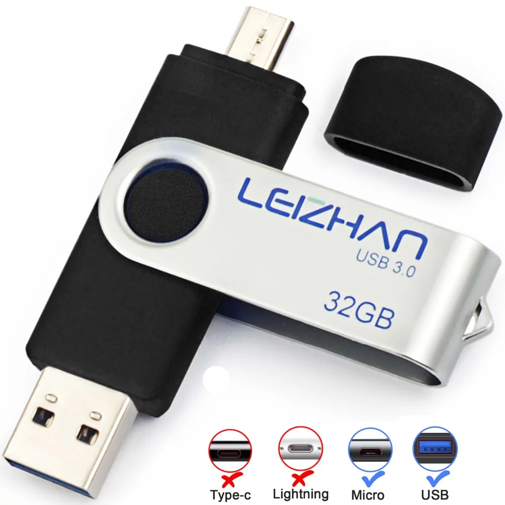 Высококачественный USB 3 0 флэш накопитель 32 Гб 64 128 OTG 8 16 в виде ключа usb для Android