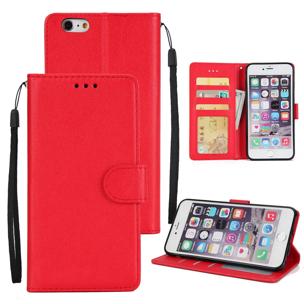 red Для iPhone 7 6S Plus SE чехол для iPhone 11 Pro PU кожаный чехол-кошелек с подставкой откидная крышка для iPhone X XS XR XS MAX розовое золото - Цвет: red