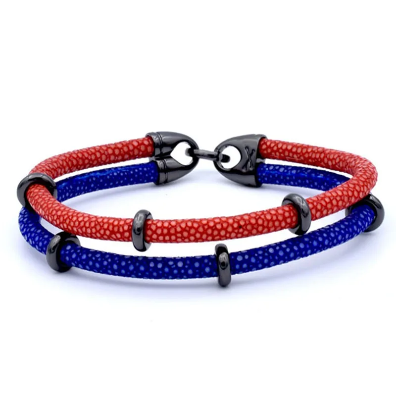 (10 шт.) Двухслойный Кожаный очаровательный серебряный ремешок из нержавеющей