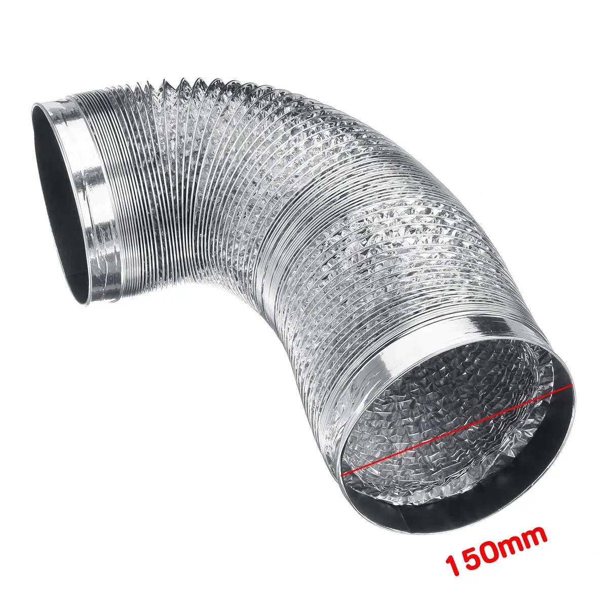 Universal 120mm/150mm PVC Aluminum Tube Air Ventilation Pipe Hose Flexible Exhaust Duct Fresh Air System Vent Bathroom