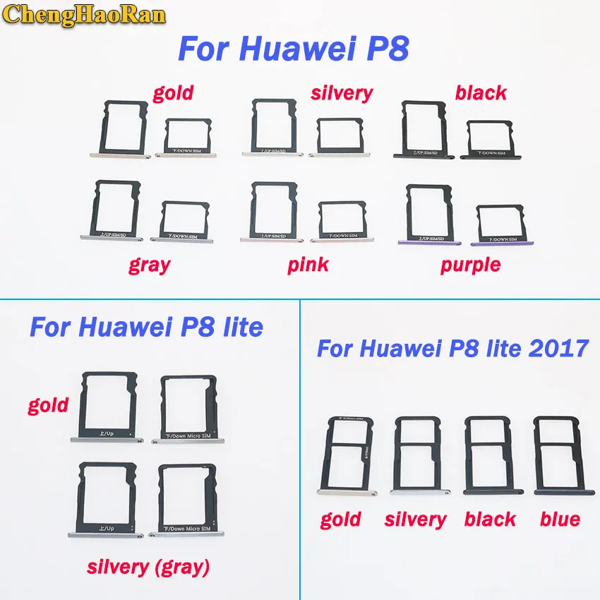 ChengHaoRan для Huawei P8 lite p8 2017 лоток sim карт Nano SIM & Micro S D Держатель Замена