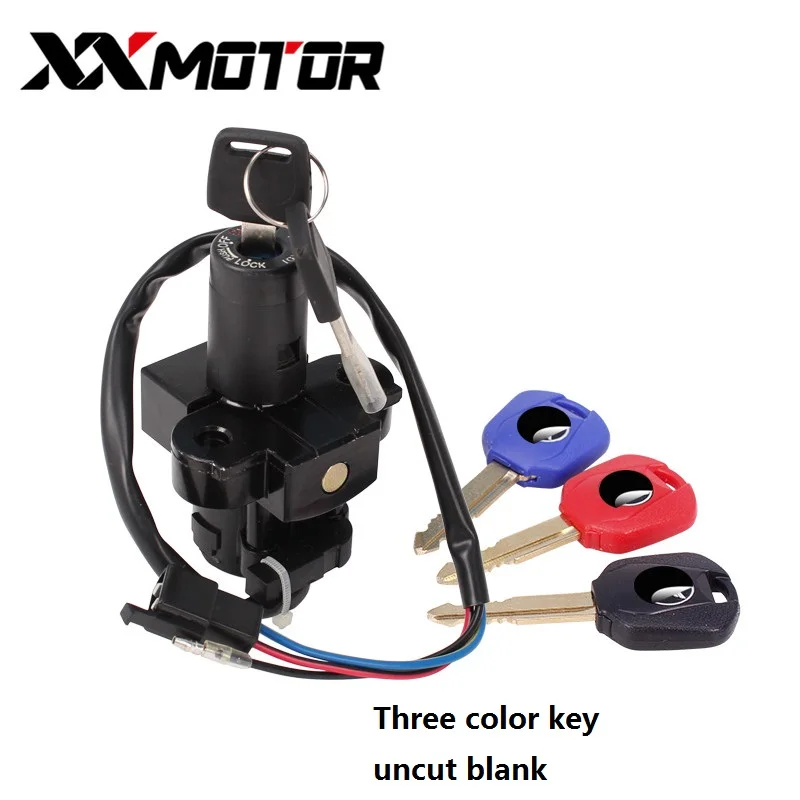 Ключ замка зажигания мотоцикла для Honda hornet 250 - Цвет: lock and blank key