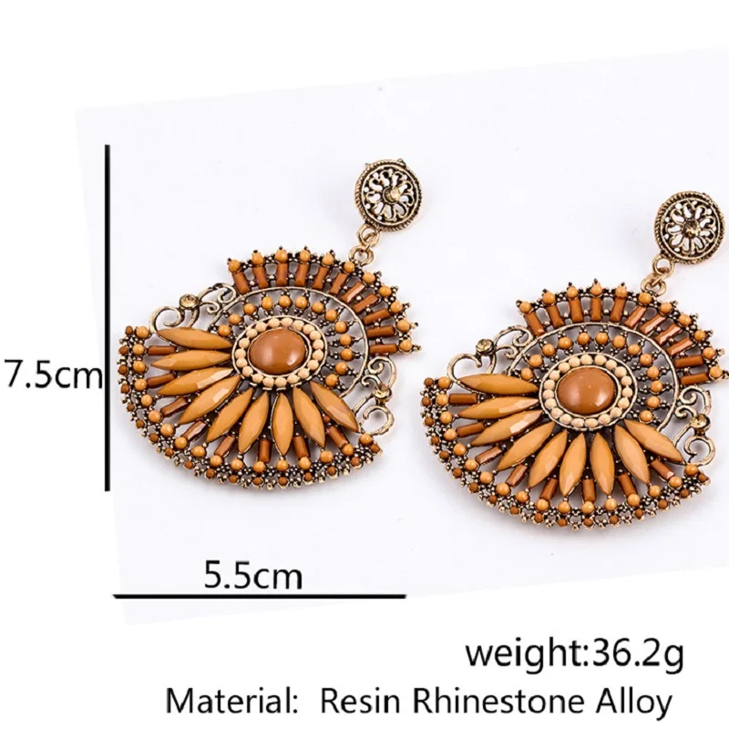 Женские Висячие серьги с большими кристаллами винтажные длинные висячие в