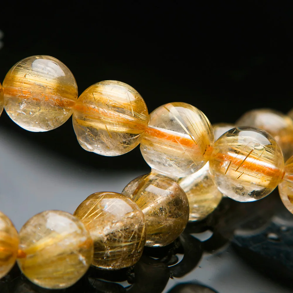 Топ натуральный Бразилия золото рутилированный кварц Титан 10 мм круглые бусины