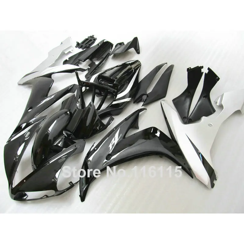 Инжекционного метода литья Обтекатели для YAMAHA YZF R1 2004 2005 2006 Серебро Черный ABS