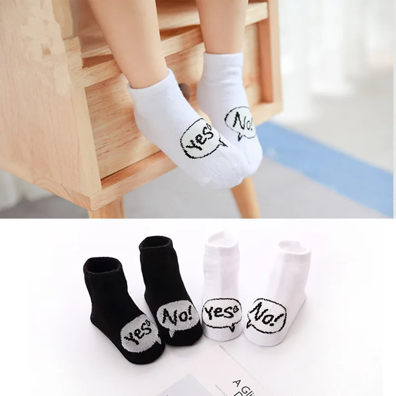 ZIKA Children's Socks Fashion Cute Black White Letter Winter Short Comfortable and Breathable for Newborns 0-4Year | Детская одежда