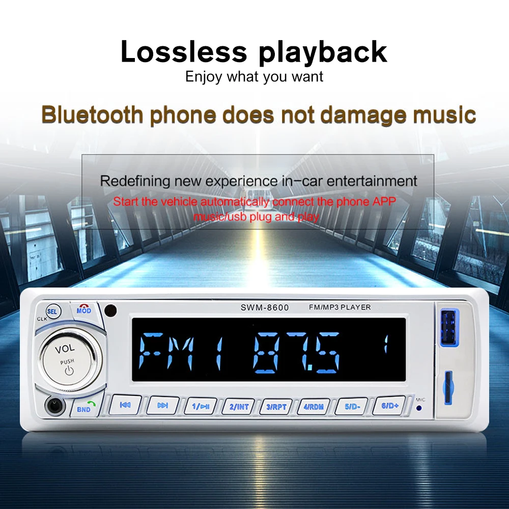 Podofo автомобильный радиоприемник 1 din в тире Авто Радио FM/Bluetooth/SD/USB/MP3
