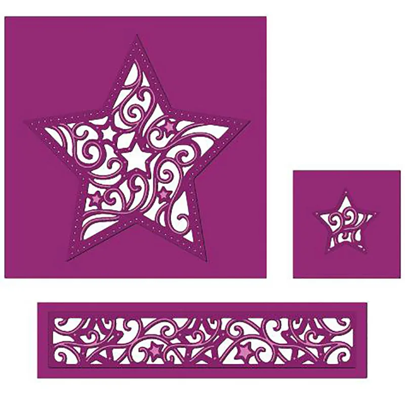 Металлический трафарет для скрапбукинга звезда границы рамки высечки задний