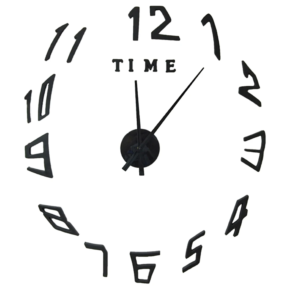 Wall Clock Black Новинка, светящиеся часы, настенные часы Horloge 3d, сделай сам, акриловые зеркальные наклейки, украшение дома, для гостиной, кварцевые иглы, люминесцентные - Цвет: Wall Clock Black