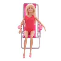 fashion pink foldable plastic beach chair deck mini garden lovely furniture for doll barbiees accessory