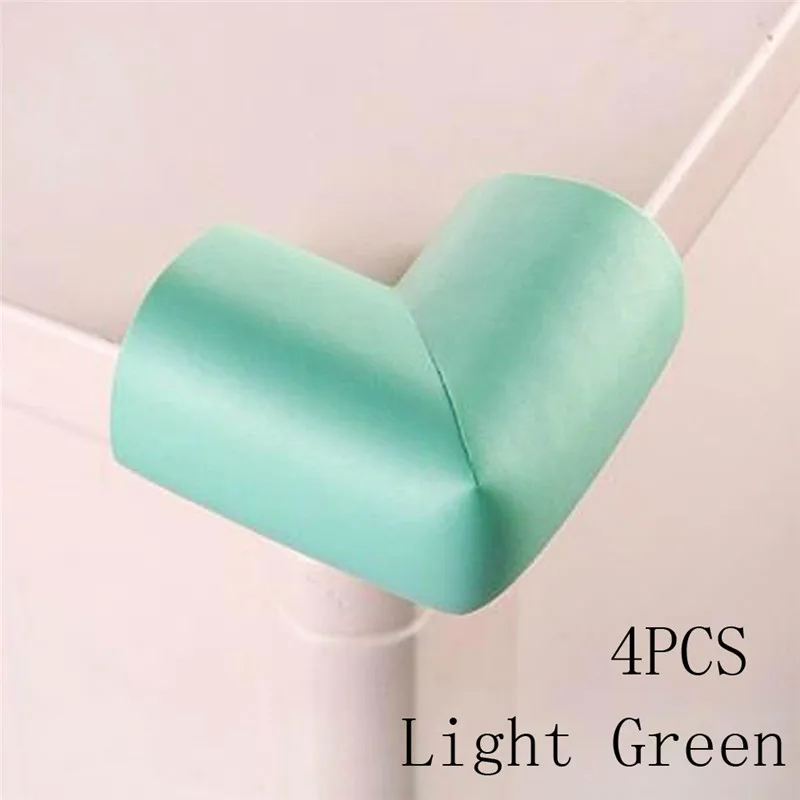 light green Новинка, 4 шт., мягкая губка из пенопласта, безопасный уголок для детей, защитная накладка на угол стола, защита для детей, защита для детей - Цвет: light green