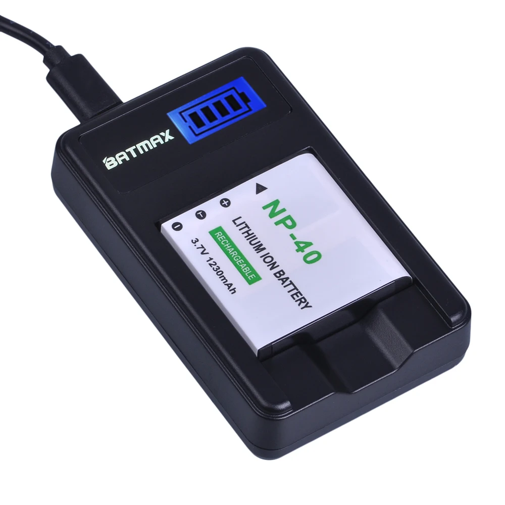 Аккумулятор для фотоаппарата 1230 мАч с ЖК дисплеем и USB зарядным