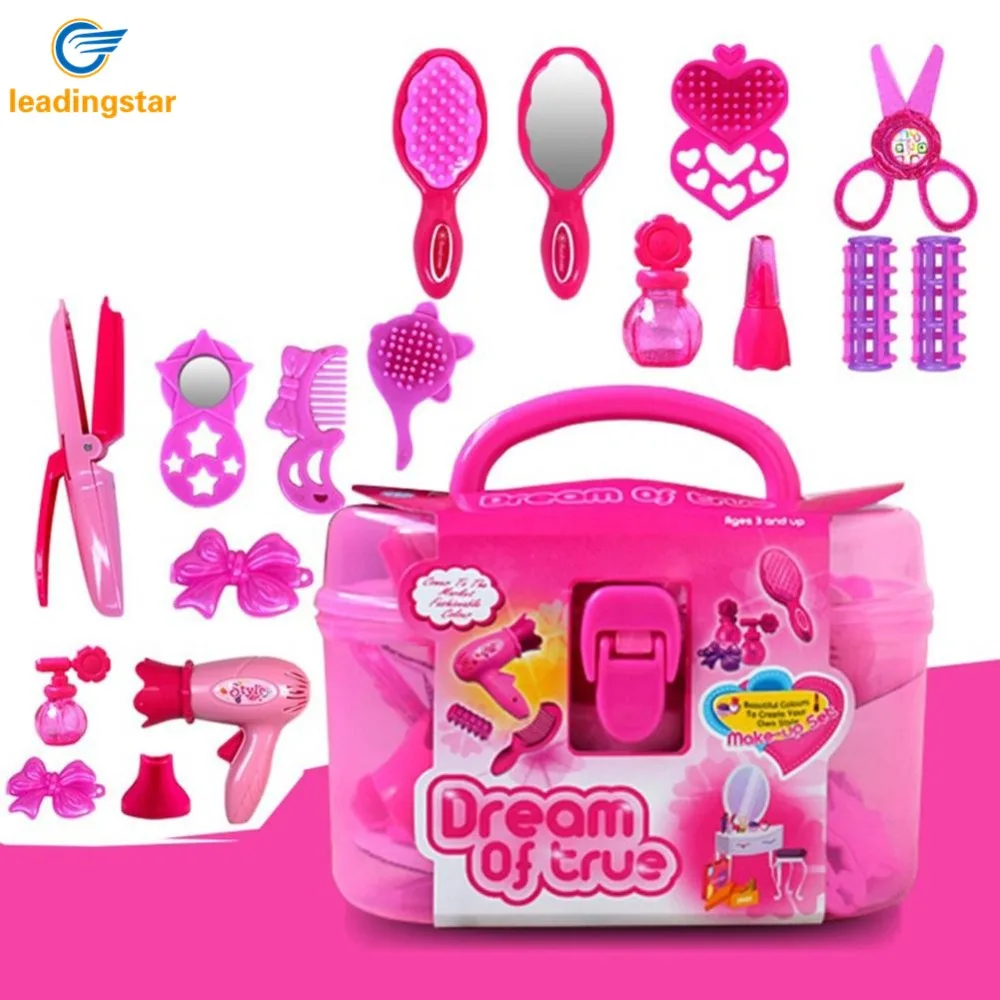 RCtown дети салон красоты игрушки чехол для с феном расческа духи флакон помады