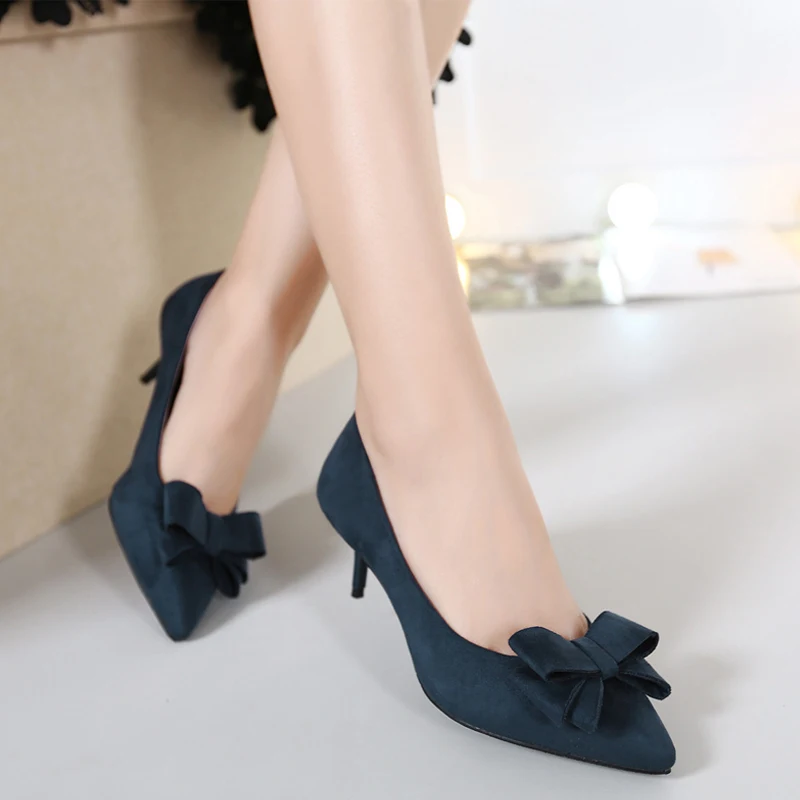 Шпильки тонкие туфли 2018 женские новые острый носок и высокий каблук с открытым