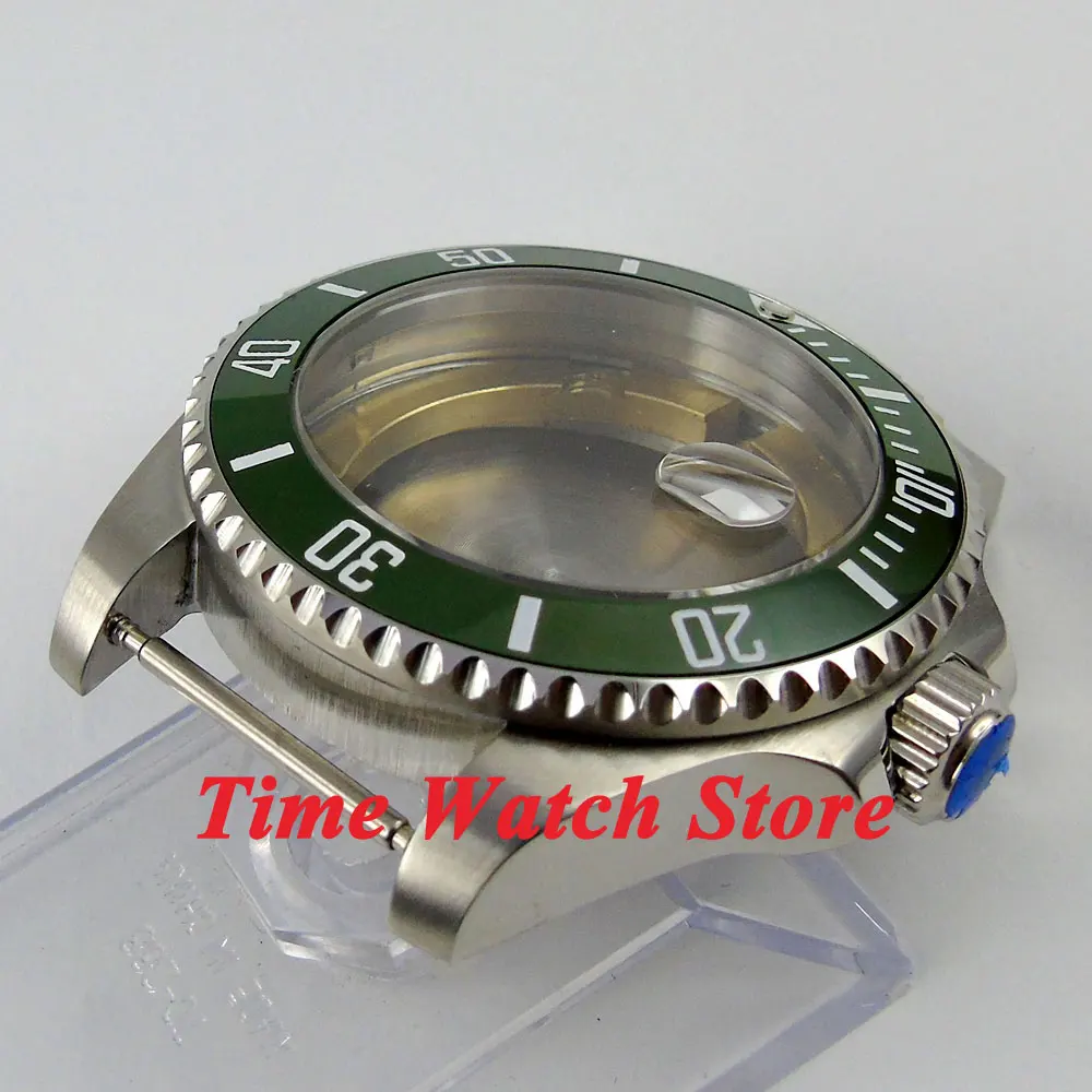 43 мм сапфировое стекло зеленая керамическая рамка из нержавеющей стали чехол для